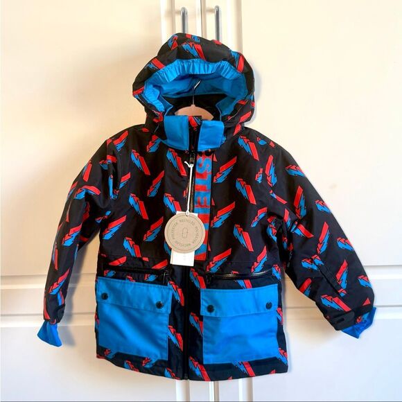 NWT Stella McCartney Kids' Lightning Bolt-print Ski Jacket.  Size 5 - Picture 2 of 16